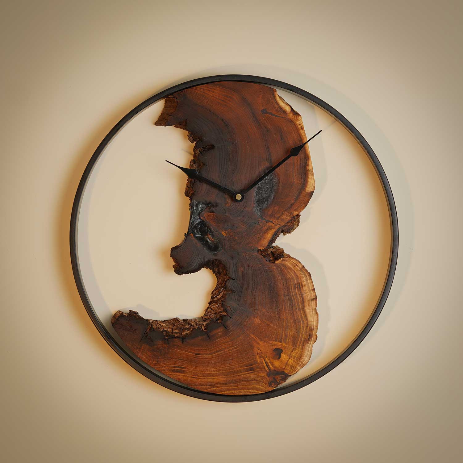 saghat-diwari-choobi-roostic-novin-clock-40cm ساعت دیواری چوبی روستیک نوین کلاک – 40 سانتیمتر – ساخته شده از چوب طبیعی درخت توت با موتور تایوانی آرامگرد